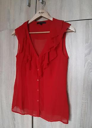 Блузка червона шовкова