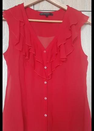 Блузка красная шелковая4 фото