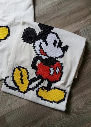 Футболка mickey mouse zara розмір s. m нова колекція малюнок вишивка4 фото