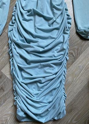 Платье с длинными рукавами со стяжками3 фото