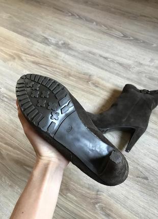 Полусапожки замшевые сапоги кожаные на высоком каблуке ботинки6 фото