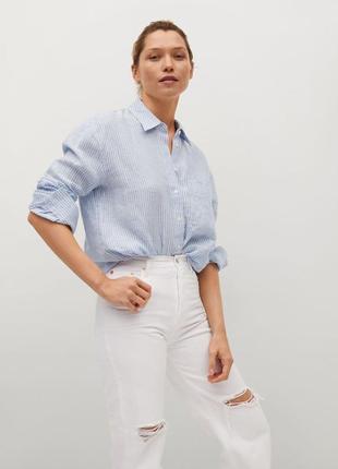 Прямые белые джинсы с разрезами mango mng /прямое белые джинсы с разрезами2 фото