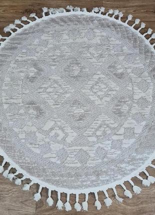 Килим круглий 1.6х1.6м kendi 0528 крем