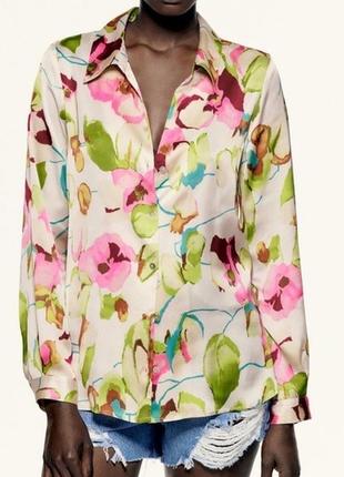 Сатінова блуза zara