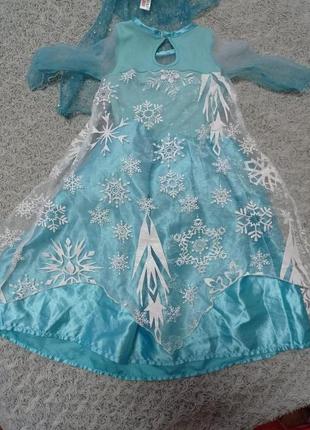 Карнавальное платье эльза с накидкой балеро холодное сердце disney 3-4 года5 фото