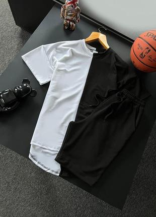 Крутий чоловічий костюм з шортами та футболкою оверсайз
