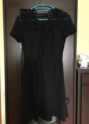 Чорне мереживне плаття asos
