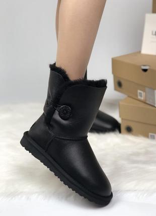 💎ugg bailey button black💎зимові жіночі уггі, чорні угі.