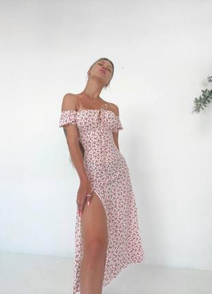 Стильное женское платье/платье длинная с разрезом сбоку, с цветочным принтом на лето-женскую одежду8 фото