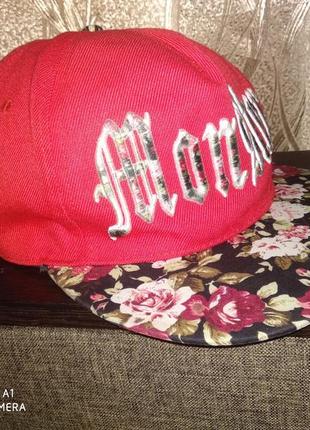 Кепка, рэперка мonster в квіти.