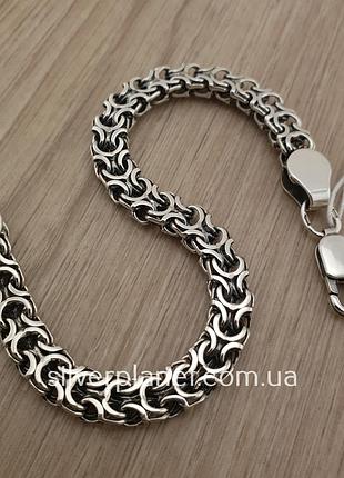 Мужской серебряный браслет рамзес (кардинал). ширина 7,5 мм. браслет фараон серебро 9254 фото