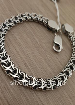 Мужской серебряный браслет рамзес (кардинал). ширина 7,5 мм. браслет фараон серебро 9257 фото