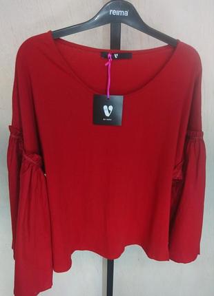 Яркая комбинированная красная футболка рубашка by very 16 2xl батал4 фото