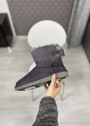 Зимние угги🌹ugg mini bailey bow 2🌹женские замшевые уги/сапоги