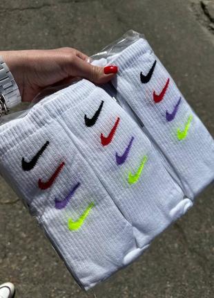 Шкарпетки білі nike 4-лого високі, спортивні, чоловічі, жіночі, від 36 до 45 розміру