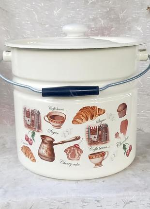 Ведро эмалированное с крышкой idilia "12242/22" (12л)