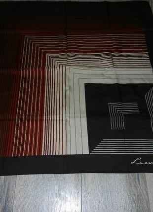 Leonardi,италия большой подписной платок в коричневых тонах, роуль,новый3 фото