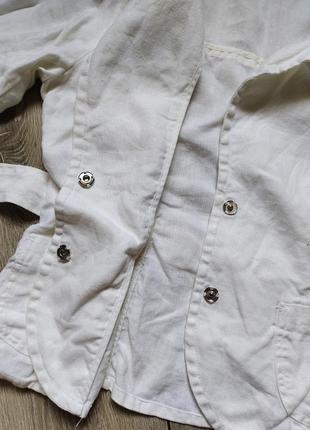 Белый жакет пиджак под пояс ремень4 фото