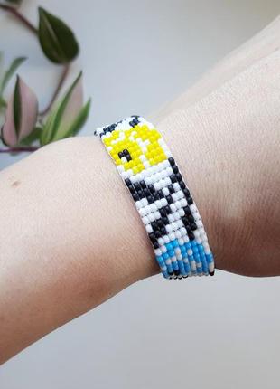 Браслеты из бисера патриотические ручной работы6 фото