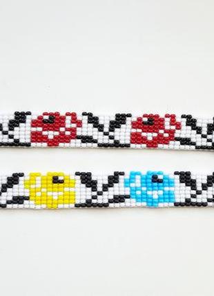 Браслеты из бисера патриотические ручной работы4 фото