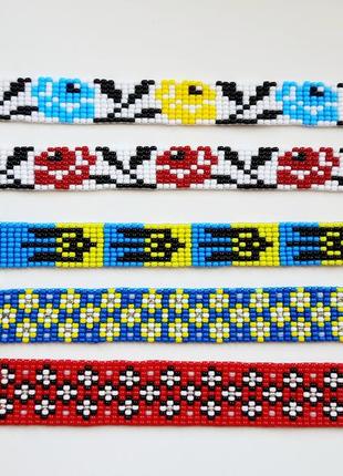 Браслеты из бисера патриотические ручной работы1 фото