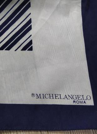 Michelangelo,италия! большой подписной платок в бело синих тонах, роуль,новый4 фото