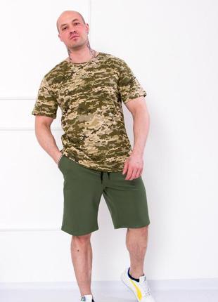 Комплект набор футболка камуфляжная милитари, бриджи шорты хаки, комплект мужской футболка и шорты бриджи3 фото