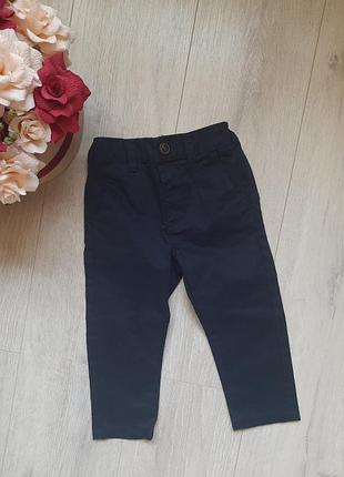 Новые коттоновые брюки брюки брючины синие 1,5-2 года коттон детская одежда
