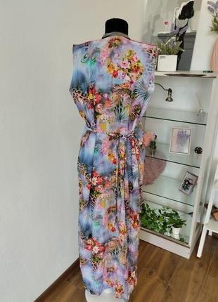 Стильна сукня/ сарафан максі, квітковий принт віскоза,з вишивкою ,батальна4 фото