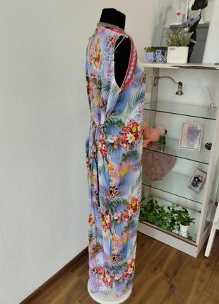 Стильна сукня/ сарафан максі, квітковий принт віскоза,з вишивкою ,батальна3 фото