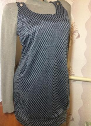 Стильне плаття-сарафан з кишенями1 фото