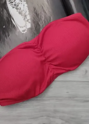 Женский бюст в рубчик без бретелек s/m красный 75-80ab (577)