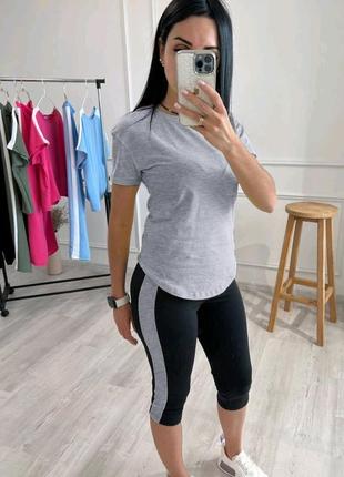 Спорт дайвинг 💙 52 50 48 46 44 р 42 размеры большие батал спортивный комплект набор бриджі бриджи футболка велотреки женский лето