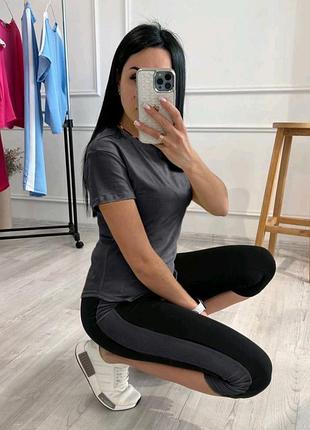 Спорт дайвинг 🧡💙 52 50 48 46 р 44 42 размеры большие батал спортивный комплект набор бриджі бриджи футболка велотреки женский р лето