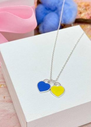 Срібне кольє цепочка з підвіскою патріотична колекція « з україною в серці»пандора pandora оригінал