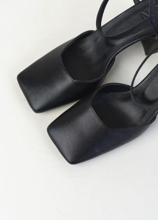 Туфли босоножки с квадратным мысом украинского бренда nani shoes3 фото