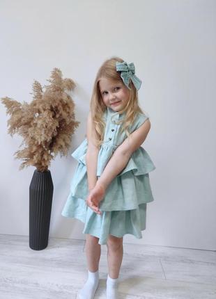 Льняное платье для девочки. наржное платье детское8 фото
