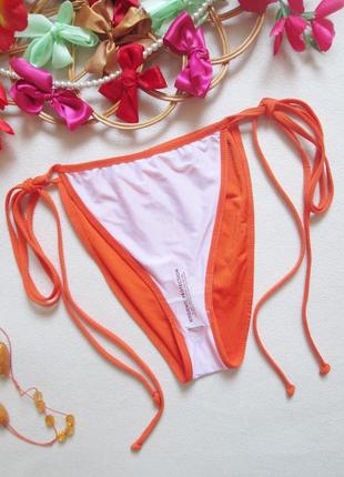 Шикарные высокие оранжевые бикини на завязках prettylittlething 🌺💖🌺5 фото