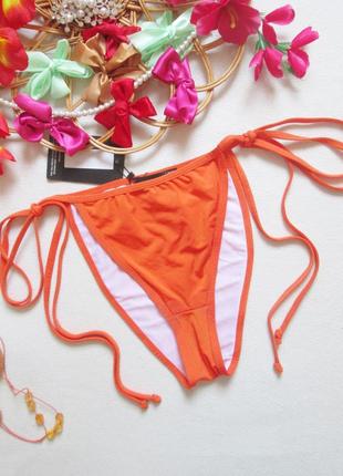 Шикарные высокие оранжевые бикини на завязках prettylittlething 🌺💖🌺3 фото