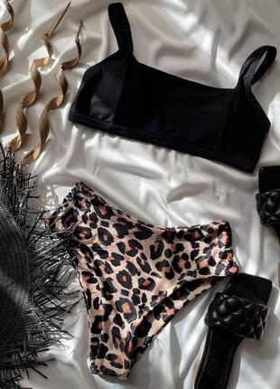 Стильный леопардовый женский купальник с застежками на бретельках/купатель на лето-женскую одежду9 фото
