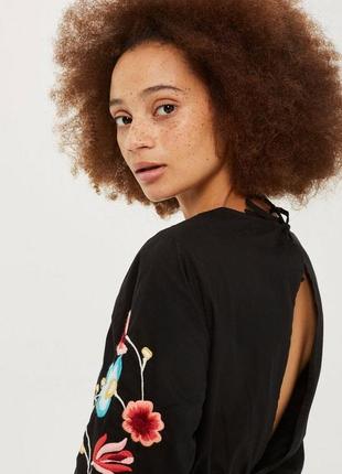 Платье, натуральное, вышивка topshop m/l3 фото