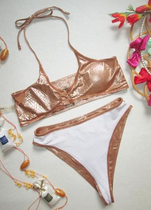 Мега шикарный раздельный бронзовый купальник в змеиный принт shein 💜🍹💜3 фото