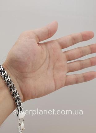 Серебряный браслет мужской массивный гермес. ширина 1 см. браслет на руку хонда серебро 925. 20,5 см8 фото