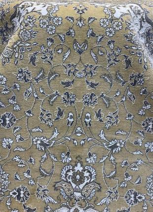 Ковер дорожка ручной работы цветы песков 150х300 см шерсть с шелком бежевого цвета10 фото