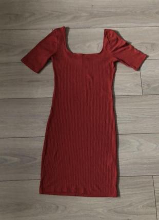 Плаття червоне коротке , сукня міні тонкий трикотаж
