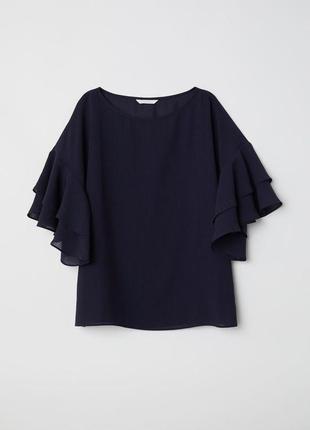 Елегантний фактурний топ із воланами h&m.