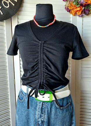 Футболка топ укороченная с затяжкой от shein