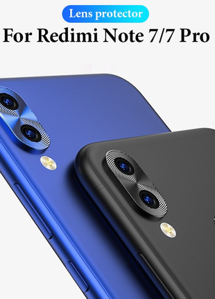 Алюминиевая защита на камеру xiaomi redmi note 7 pro черная2 фото