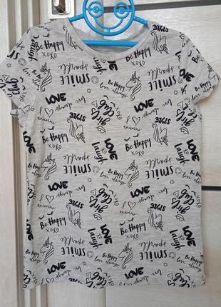 Красивая модная футболка с единорогом george для девочки 7-8 лет 122-1282 фото