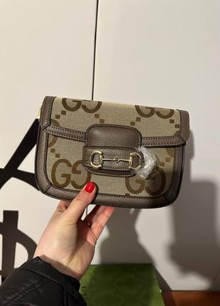 Брендова сумочка натуральна шкіра gucci horsebit jumbo під гучі колір коричневий люкс якість сумка натуральная кожа топ качество гучи10 фото